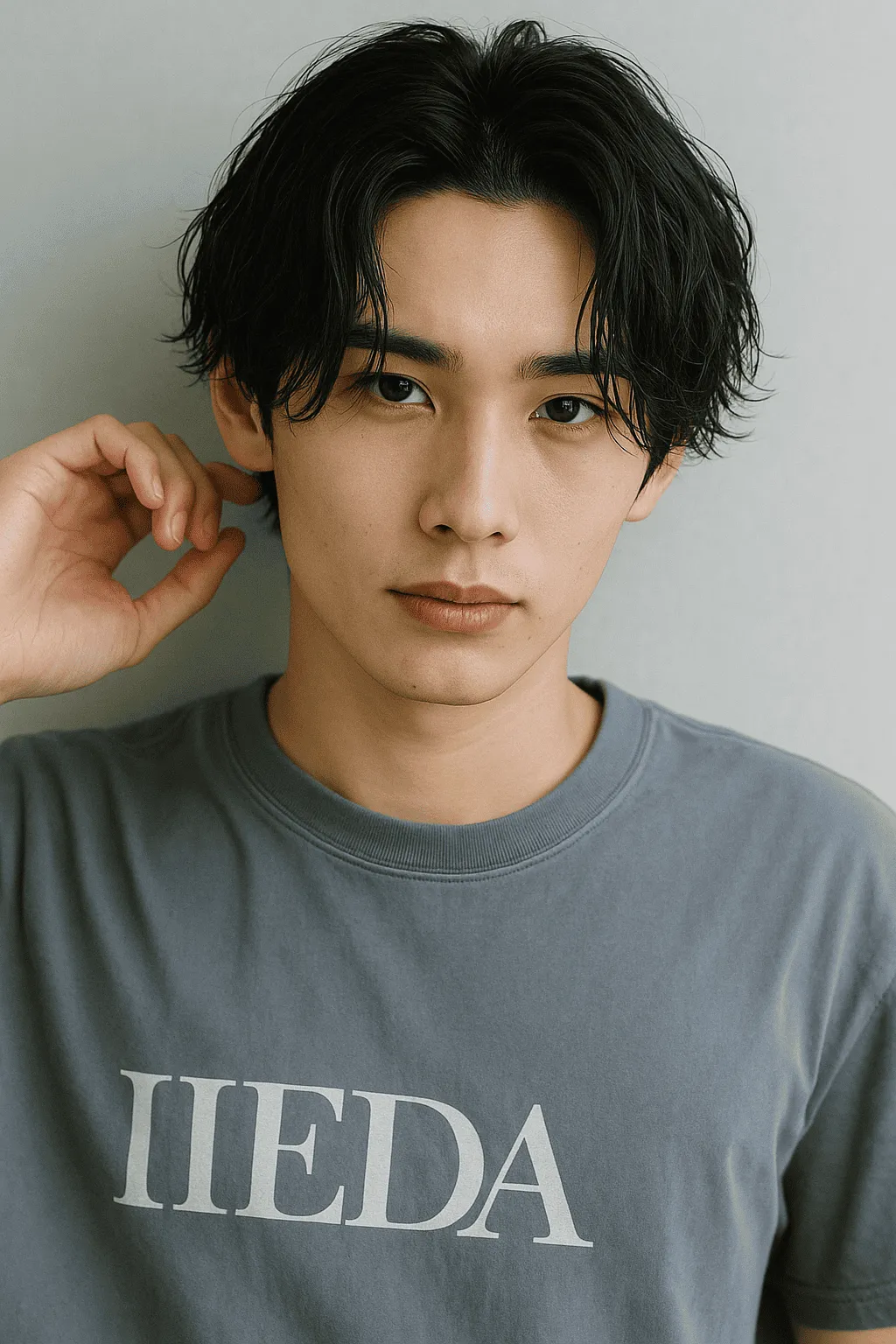 韓国風センターパート×パーマ