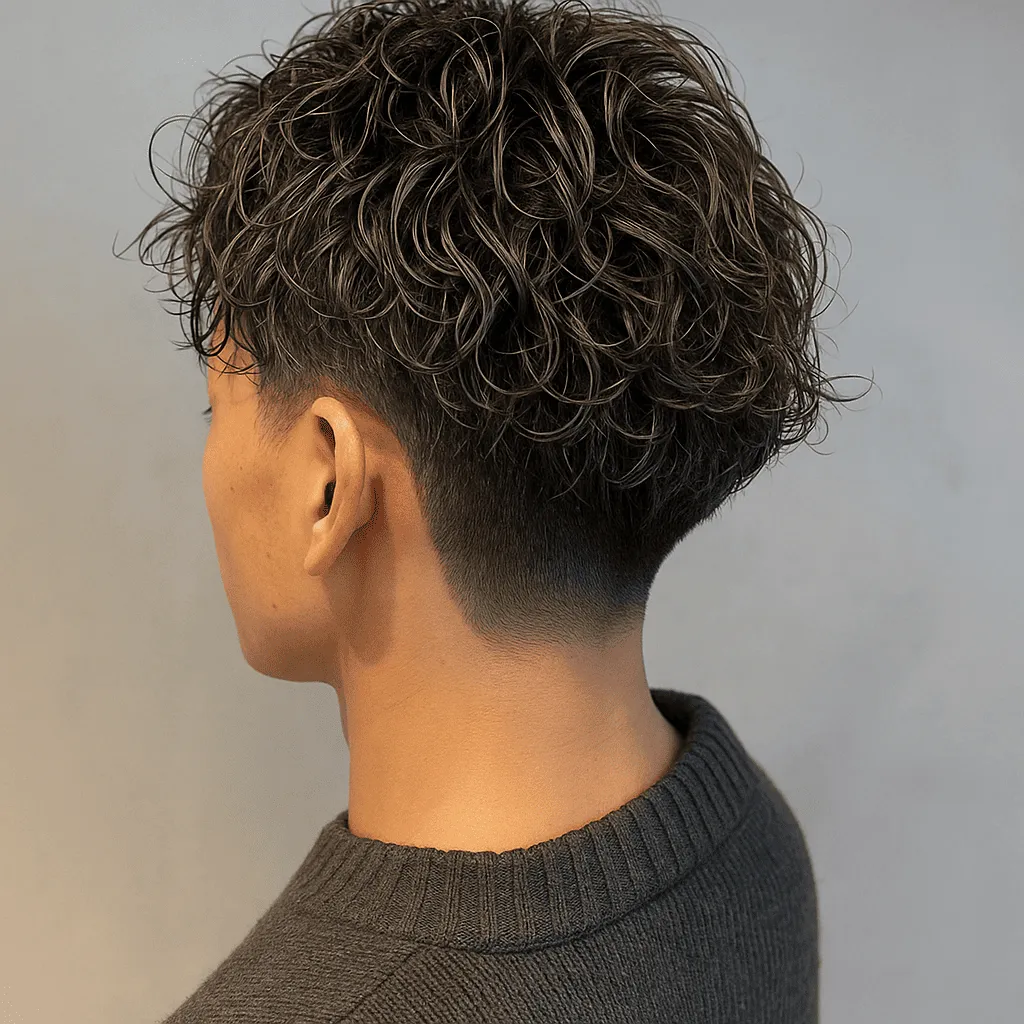 スパイラルパーマ×ツーブロック