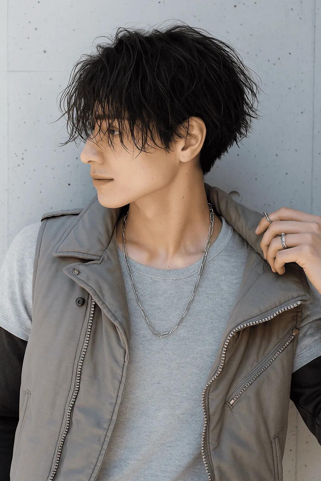 前下がりアシメ×ツイスト