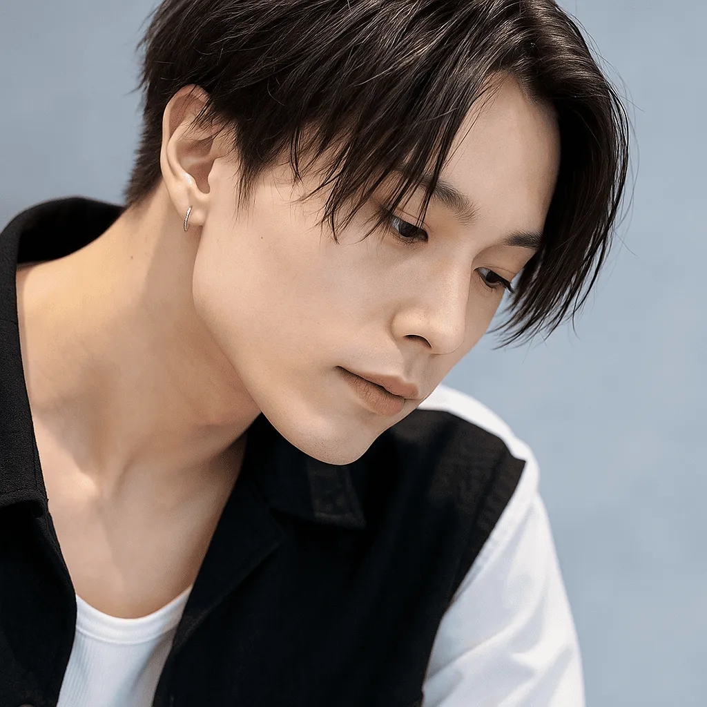 センターパート×ストレートパーマ