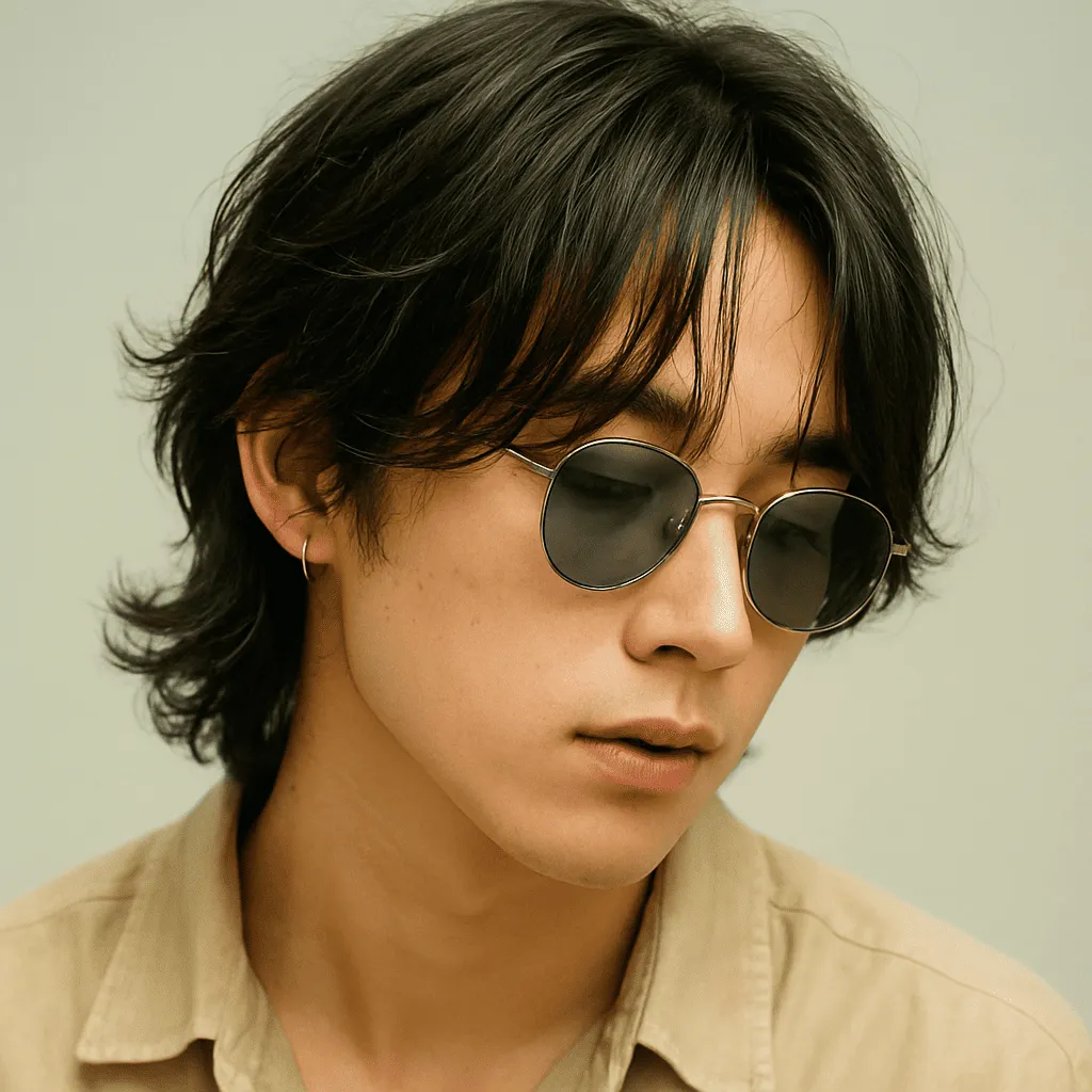 濡れ髪ウェーブ＋バングありスタイル