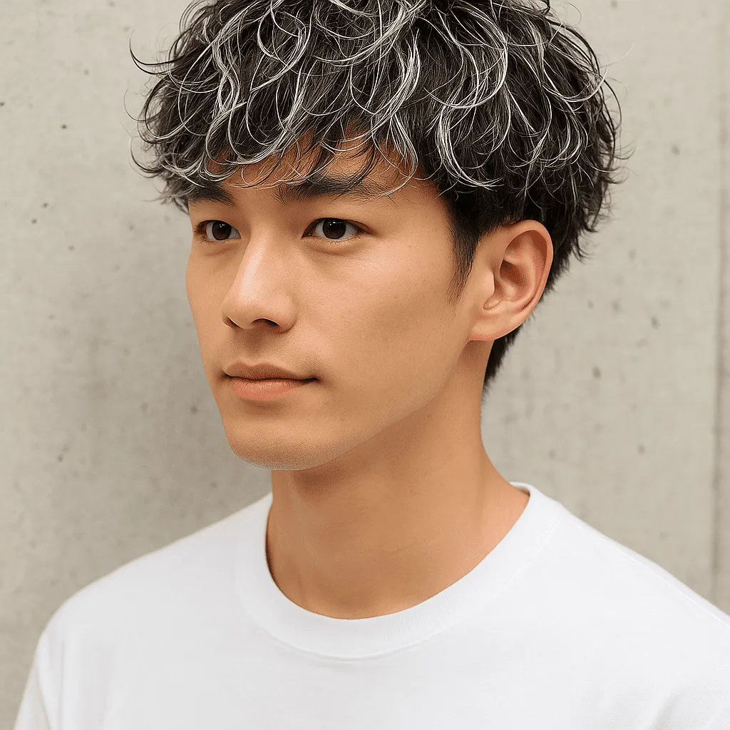 清潔感と個性を両立！メンズパーマに似合うホワイトメッシュの魅力