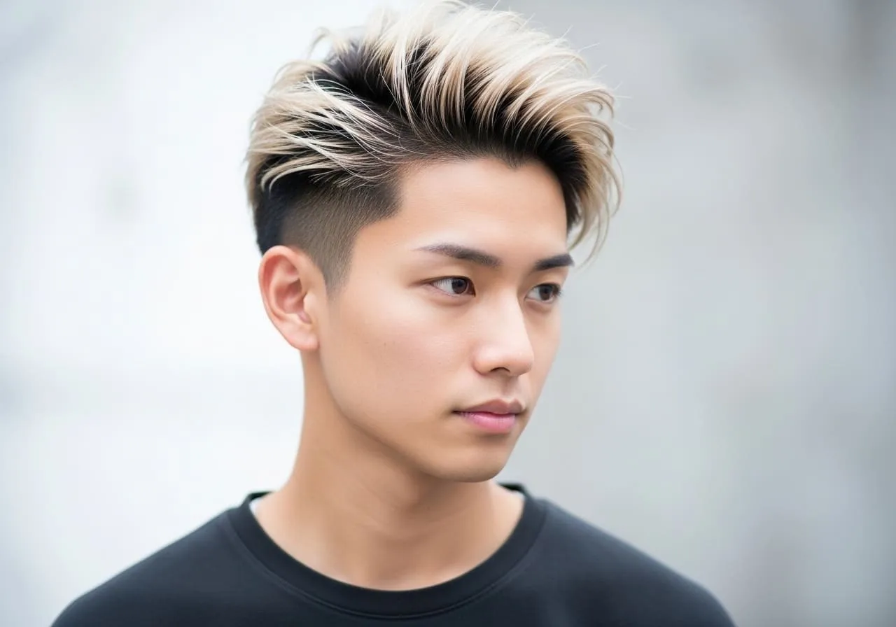 ハイトーンカラーに染めた男性